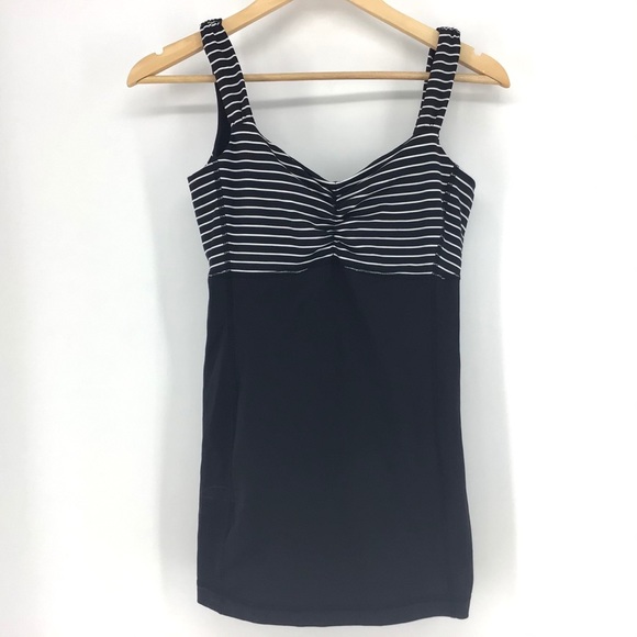 lululemon athletica Tops - Lululemon Aria Tank II Parallel Stripe Black White